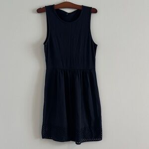 Only Navy Sleeveless Casual Dress with Eyelet Hem
